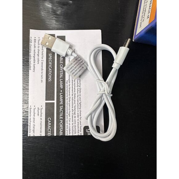 GLOBE LED Integrated Rechargeable Crystal Portable Touch Lamp with Remote New - Picture 11 of 16